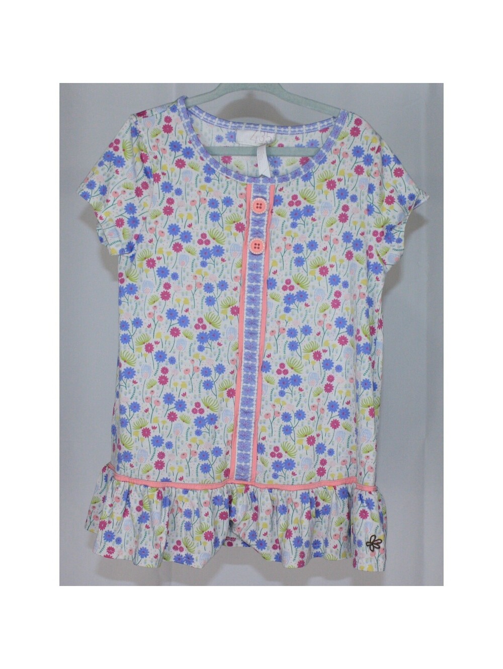 Matilda Jane Floral Pajama Top Girls Size 435 Ruffle Hem